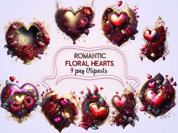 Download Romantic Floral Hearts Sublimation - Romantic Collection