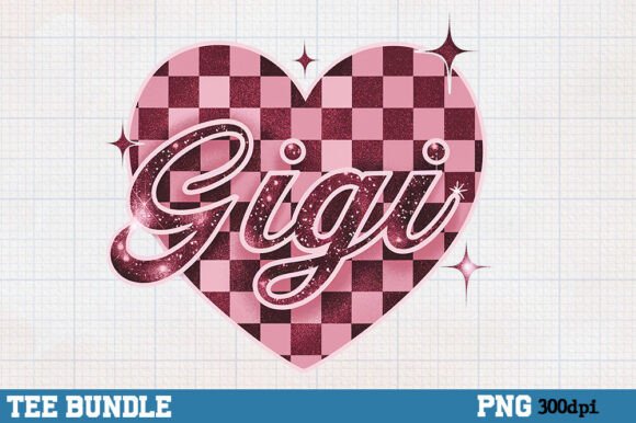 Download Gigi Checkered Glitter Heart Png - Premium Bundle