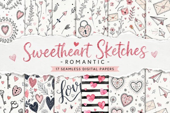 Download Sweetheart Sketches – Romantic Seamless - Romantic Collection