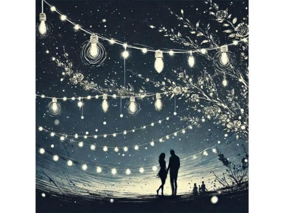 Download String Lights in Romantic Brushstrokes - Romantic Collection