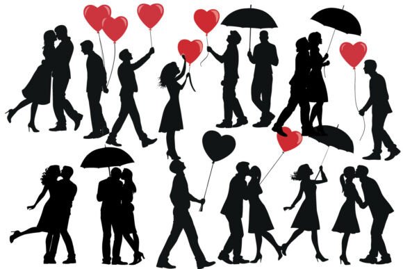 Download Romantic Couple SVG Silhouette Valentine - Romantic Collection