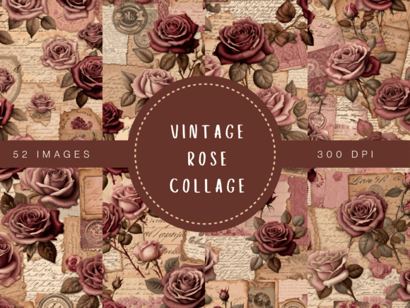 Download Vintage Rose Collage – Romantic Antique - Romantic Collection