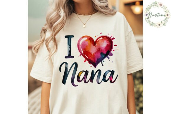 Download I Love Nana Watercolor Heart PNG Clipart - Premium Resources