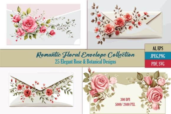 Download Romantic Floral Envelope Collection - Romantic Collection